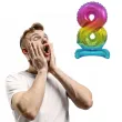 balon foliowy cyfra 8 stojaca teczowy godan 15 dgt