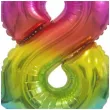 balon foliowy cyfra 8 stojaca teczowy godan 15 dgt