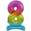 balon foliowy cyfra 8 stojaca teczowy godan 15 dgt