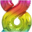 balon foliowy cyfra 8 stojaca teczowy godan 29 dgt