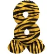 balon foliowy cyfra 8 stojaca tygrysie pregi folat 17 dgt