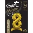 balon foliowy cyfra 8 stojaca zloty godan 29 dgt