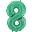 balon foliowy cyfra 8 zielony mat folat 34 dgt