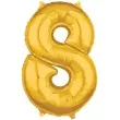 balon foliowy cyfra 8 zloty amscan 26 dgt