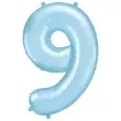 balon foliowy cyfra 9 blekitny partydeco 34 dgt