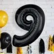 balon foliowy cyfra 9 czarny godan 36 dgt