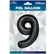 balon foliowy cyfra 9 czarny partypal 39 dgt