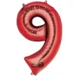 balon foliowy cyfra 9 czerwony amscan 34 dgt