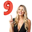 balon foliowy cyfra 9 czerwony funny fashion 40 dgt