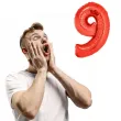 balon foliowy cyfra 9 czerwony funny fashion 40 dgt