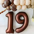 balon foliowy cyfra 9 dekoracja na urodziny brazowy matowy 34 dgt