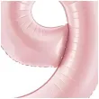 balon foliowy cyfra 9 dekoracja na urodziny rozowy matowy 34 dgt