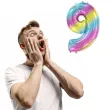 balon foliowy cyfra 9 gradient pastelowy flexmetal 34 dgt