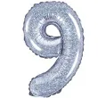 balon foliowy cyfra 9 holo srebrny partydeco 14 dgt