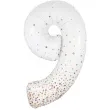 balon foliowy cyfra 9 holograficzne grochy bialy oaktree 34 dgt