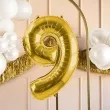 balon foliowy cyfra 9 jasnozloty partydeco 34 dgt