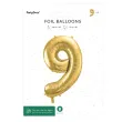 balon foliowy cyfra 9 jasnozloty partydeco 34 dgt