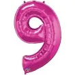 balon foliowy cyfra 9 magenta qualatex 42 dgt