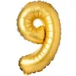 balon foliowy cyfra 9 matowa zloty arpex 36 cali dgt