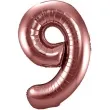 balon foliowy cyfra 9 metaliczny brazowy folat 34 dgt