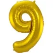 balon foliowy cyfra 9 metaliczny zloty folat 34 dgt