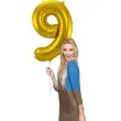 balon foliowy cyfra 9 metaliczny zloty folat 34 dgt