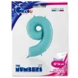 balon foliowy cyfra 9 niebieski pastel grabo 26 dgt