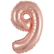 balon foliowy cyfra 9 rozowe zloto 15 dgt