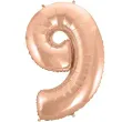 balon foliowy cyfra 9 rozowe zloto godan 45 dgt