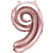 balon foliowy cyfra 9 rozowe zloto partydeco 14 dgt