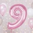 balon foliowy cyfra 9 rozowy jasny godan 36 dgt