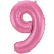 balon foliowy cyfra 9 rozowy mat folat 34 dgt