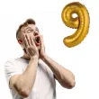 balon foliowy cyfra 9 satynowa zloty godan 14 dgt