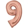 balon foliowy cyfra 9 satynowy rozowe zloto amscan 34 dgt