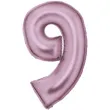 balon foliowy cyfra 9 satynowy rozowy amscan 34 dgt