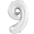 balon foliowy cyfra 9 srebrny godan 14 dgt
