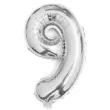 balon foliowy cyfra 9 srebrny oem 16 dgt