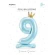 balon foliowy cyfra 9 stojaca blekitny partydeco 33 dgt