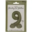 balon foliowy cyfra 9 stojaca oliwkowy folat 34 dgt