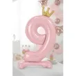 balon foliowy cyfra 9 stojaca rozowy partydeco 33 dgt