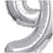 balon foliowy cyfra 9 stojaca srebrny godan 15 dgt