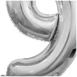 balon foliowy cyfra 9 stojaca srebrny godan 29 dgt