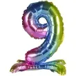 balon foliowy cyfra 9 stojaca teczowa arpex 16 dgt