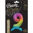 balon foliowy cyfra 9 stojaca teczowy godan 29 dgt