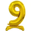 balon foliowy cyfra 9 stojaca zloty godan 29 dgt