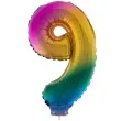 balon foliowy cyfra 9 teczowy funny fashion 16 dgt