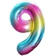 balon foliowy cyfra 9 teczowy godan 34 dgt