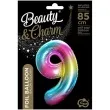 balon foliowy cyfra 9 teczowy godan 34 dgt