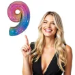 balon foliowy cyfra 9 teczowy holo grabo 40 dgt