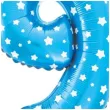 balon foliowy cyfra 9 w gwiazdki niebieski jix 18 dgt
